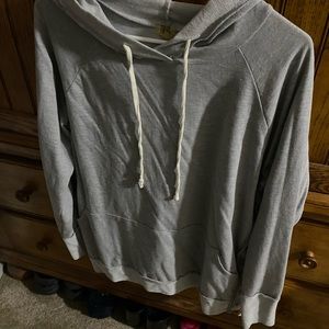 Casual Gray Hoodie with Drawstrings